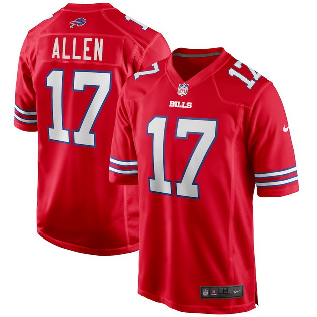 mens nike josh allen red buffalo bills alternate game player jersey